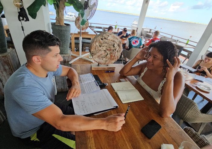 NAUI Diversity Scholarship recipient Hannah Hayes scuba diving in Bonaire